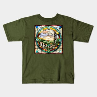 Spotted Cap Flush Stained Glass Kids T-Shirt